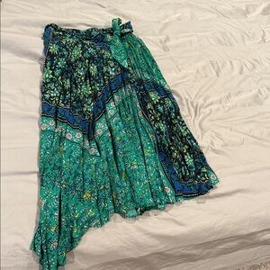 TOPSHOP  Floral Green and Blue Women's Skirt